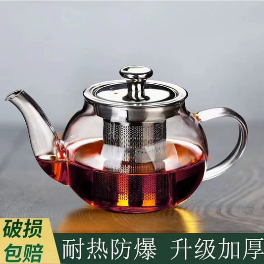 High Borosilicate Glass Teapot – Heat-Resistant, High-Temperature Safe, Large Capacity Tea Kettle for Brewing, Boiling, and Herbal Flower Tea