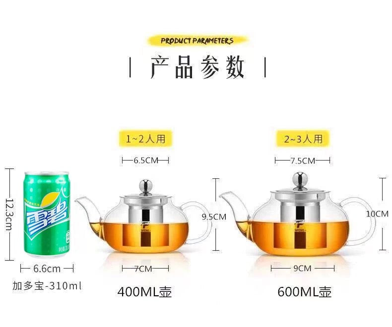 High Borosilicate Glass Teapot – Heat-Resistant, High-Temperature Safe, Large Capacity Tea Kettle for Brewing, Boiling, and Herbal Flower Tea