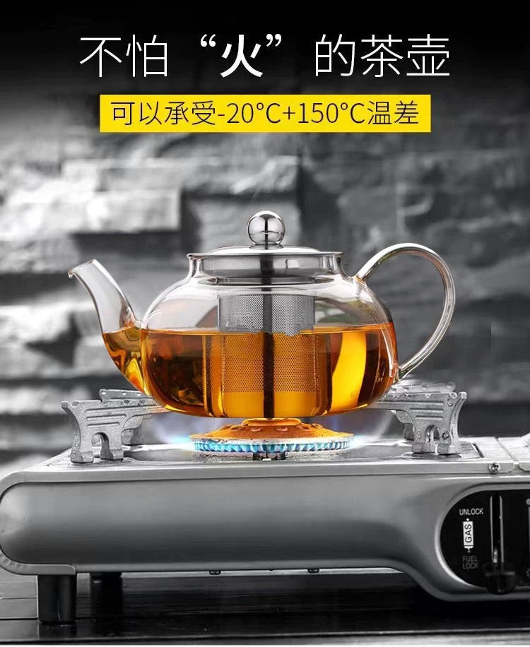 High Borosilicate Glass Teapot – Heat-Resistant, High-Temperature Safe, Large Capacity Tea Kettle for Brewing, Boiling, and Herbal Flower Tea